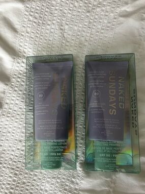 Naked Sundays Collagen Glow Mineral Priming Lotion SPF 50 - Set of 2- New in Box